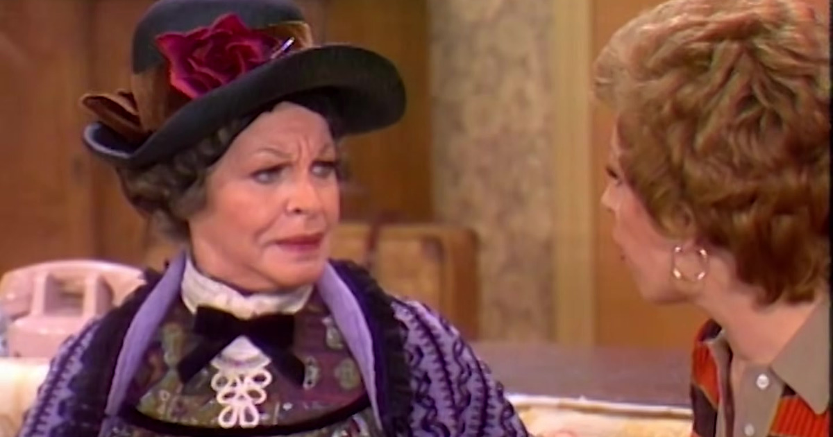 Martha Raye in costume during a sketch on The Carol Burnett Show.