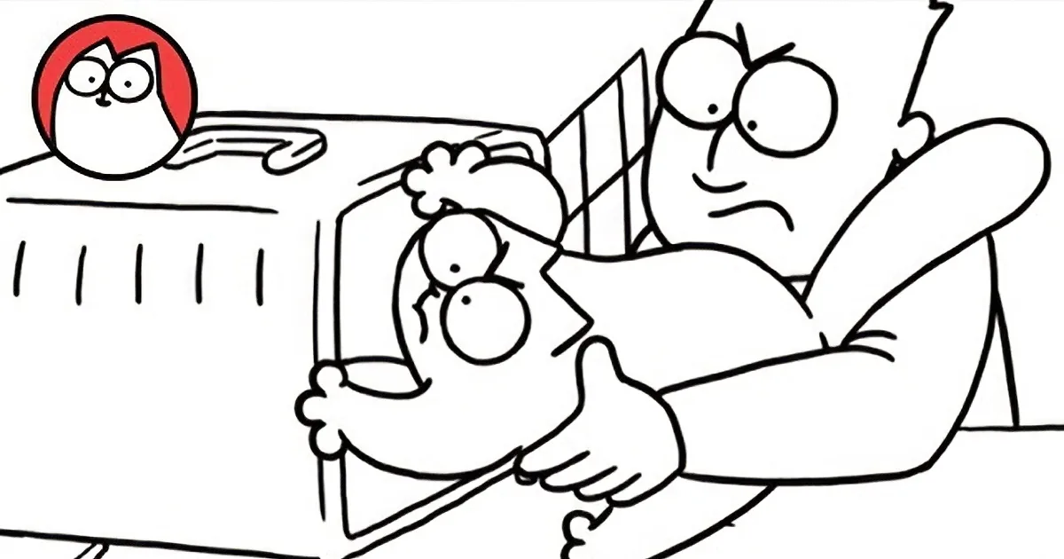 Homer Simpson is lying on a bed, looking distressed, with a worried expression and a red circle above his head.