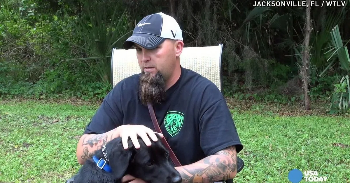This Veteran Is About to Break Down During an Interview. Keep an Eye on His Dog Gumbo