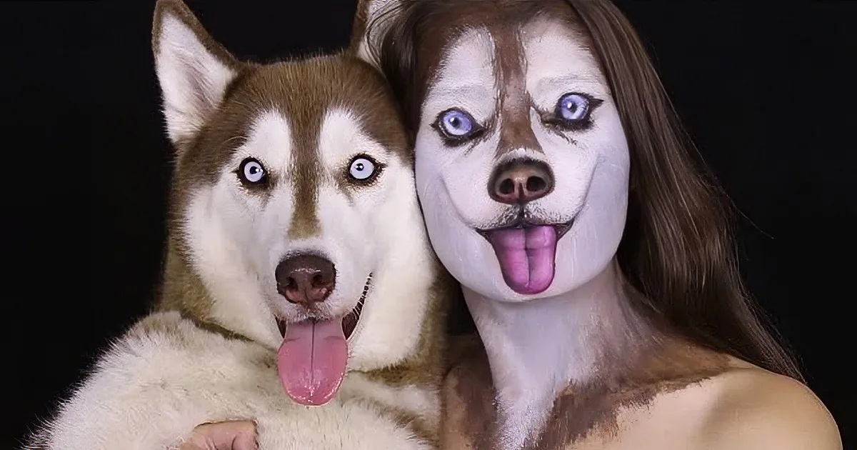 She Puts on Makeup That Makes Her Look Exactly Like Her Dog