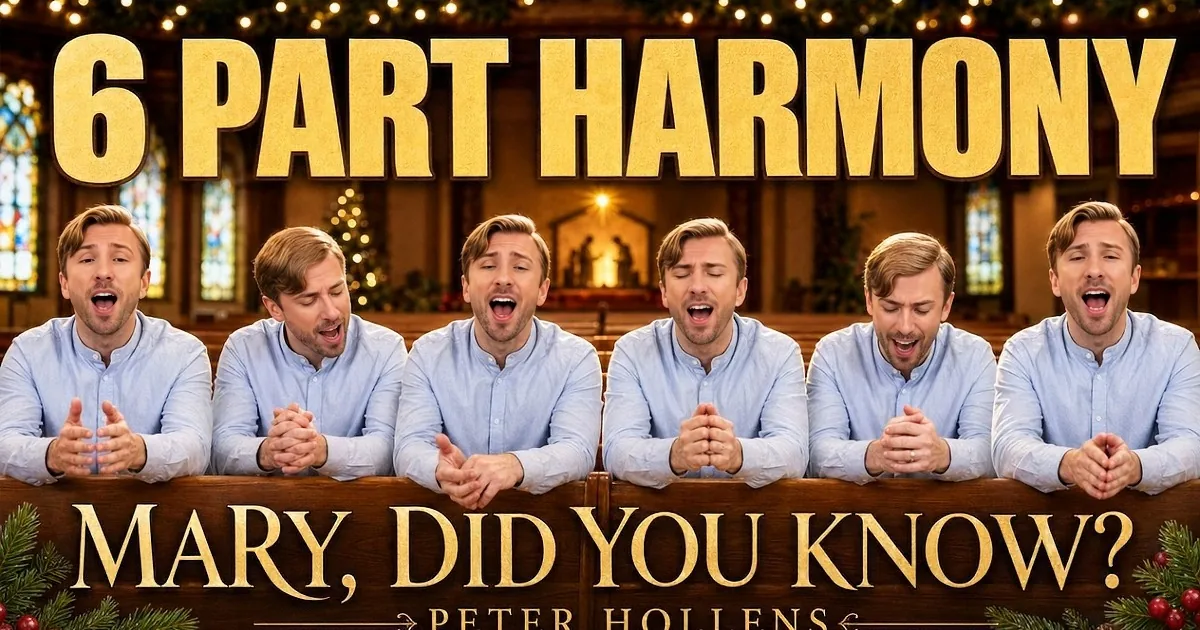 A man in a church setting with multiple identical images of him, all in different poses.