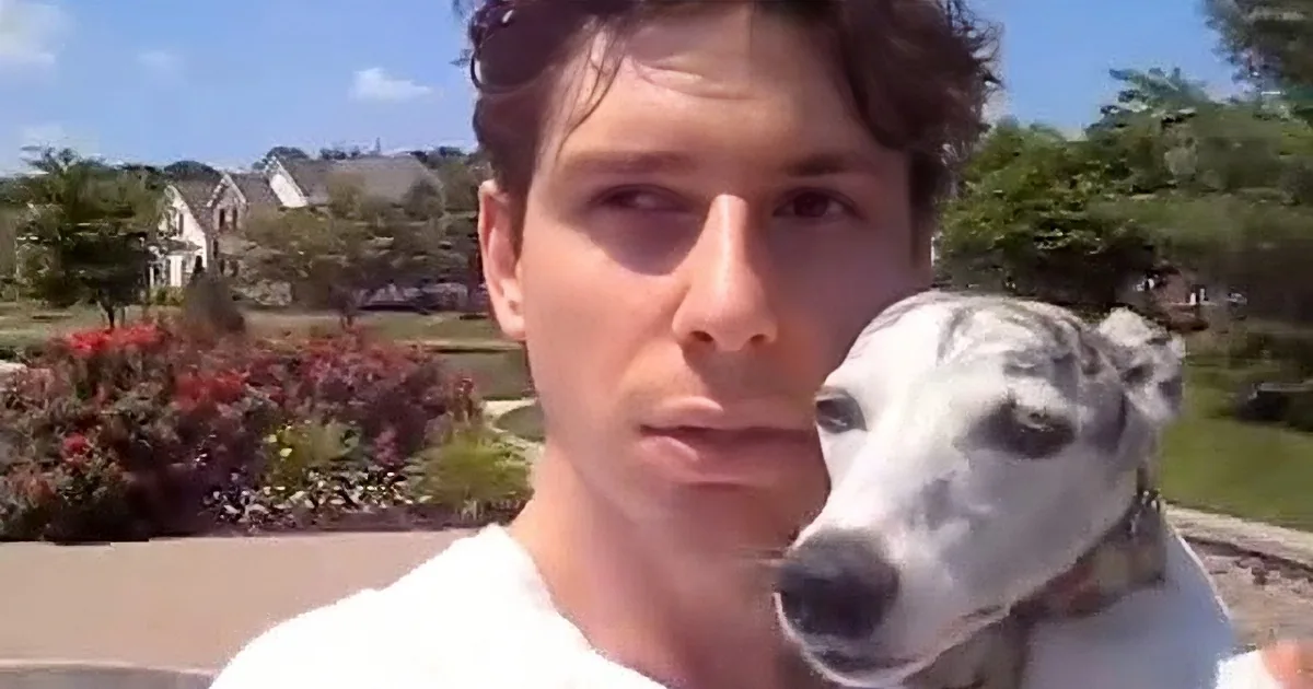 A person in a white shirt is speaking outdoors with a suburban background and a collage of goat images in the bottom right.