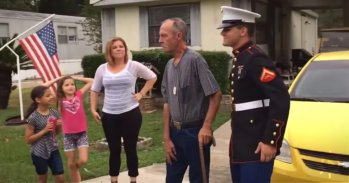 'Grandpa Gets a Surprise Visit From His Grandson: Now They're Both Marines'