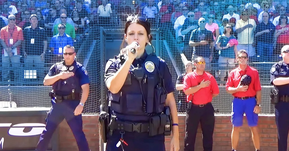 Cop Stuns Stadium With Her 'Star Spangled Banner'