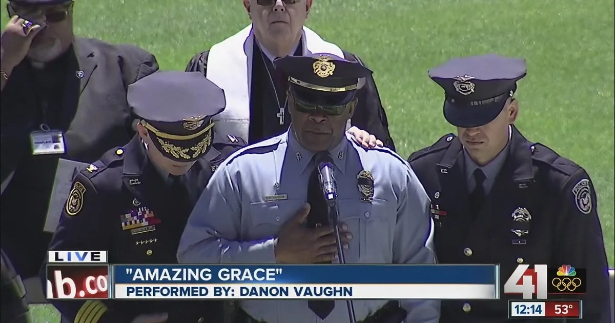 He Sang 'Amazing Grace' for a Fallen Police Officer. but When 2 Officers Went up to Him? Whoa!