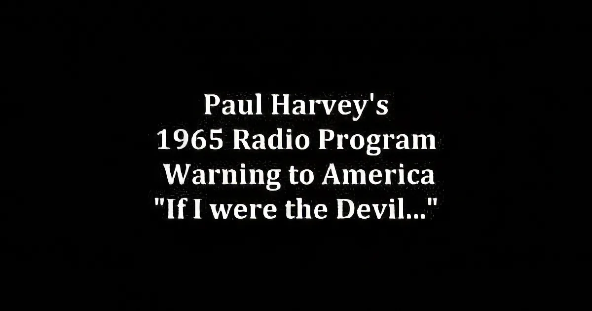 In 1965, an Unforgettable Warning Was Broadcasted for All to Hear. 51 Years Later, It''s Come True