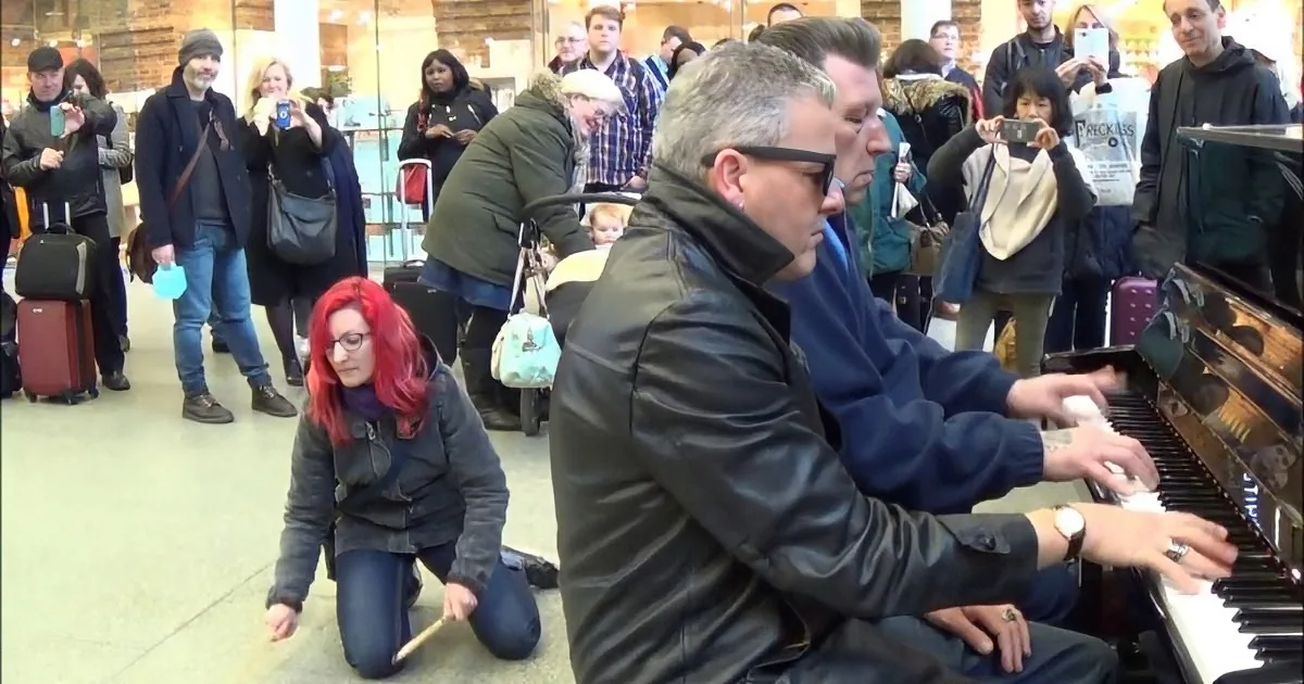 2 Men Were Playing a Public Piano Together. but When That Woman Joins in? Whoa!