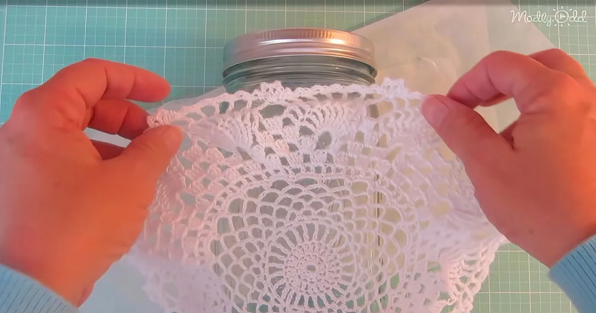 Learn How to Make These Vintage Mason Jar Lights With Antique Doilies (Video)