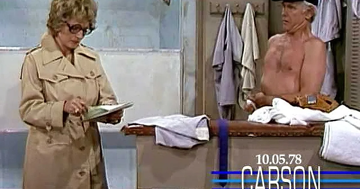 Betty White & Johnny Carson in Hilarious Skit, 'Female Reporter in Locker Room'