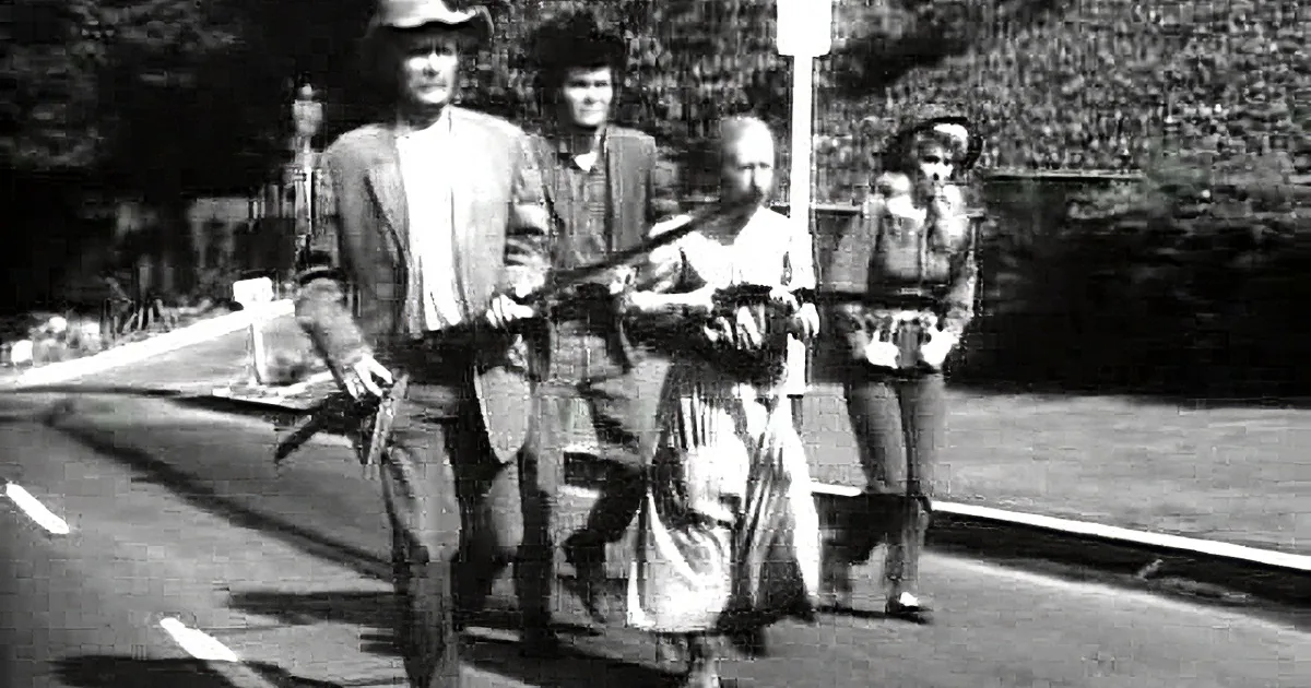 The Beverly Hillbillies title card features characters in a rural setting with palm trees and a smiling family.