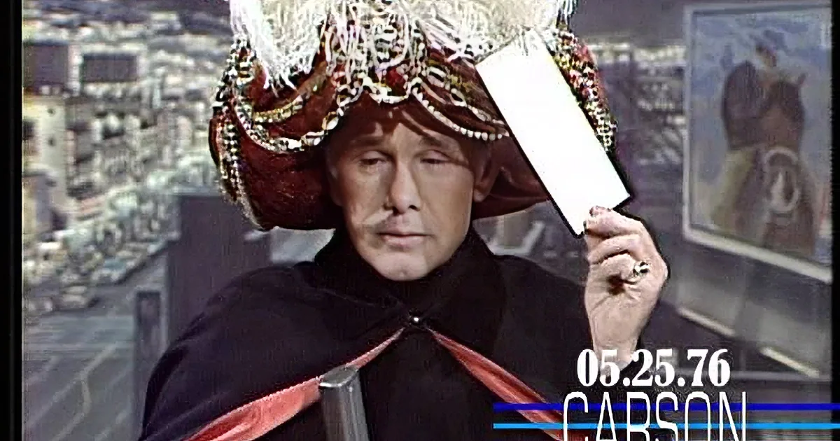 Hilarious ''Carnac the Magnificent'' Foresees Snoopy and Taxi Driver on Carson Show