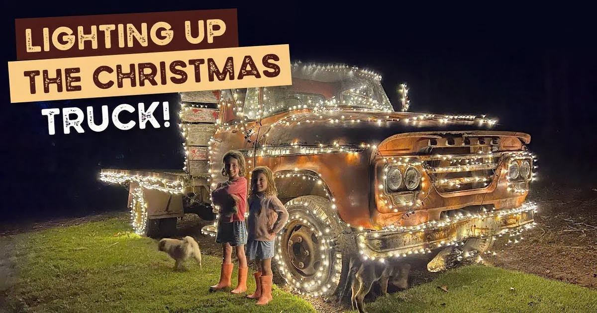 Adam's Dazzling Outback Christmas Lights up With a Farm Truck Spectacle
