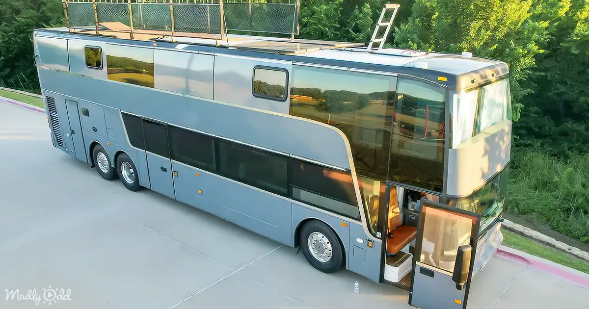 Family of 8 Turns Double Decker Bus Into Dream Home and Adventure Rig