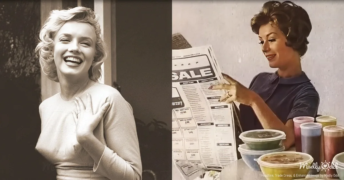 A smiling woman in a white top, with another woman reading a newspaper surrounded by paint cans.