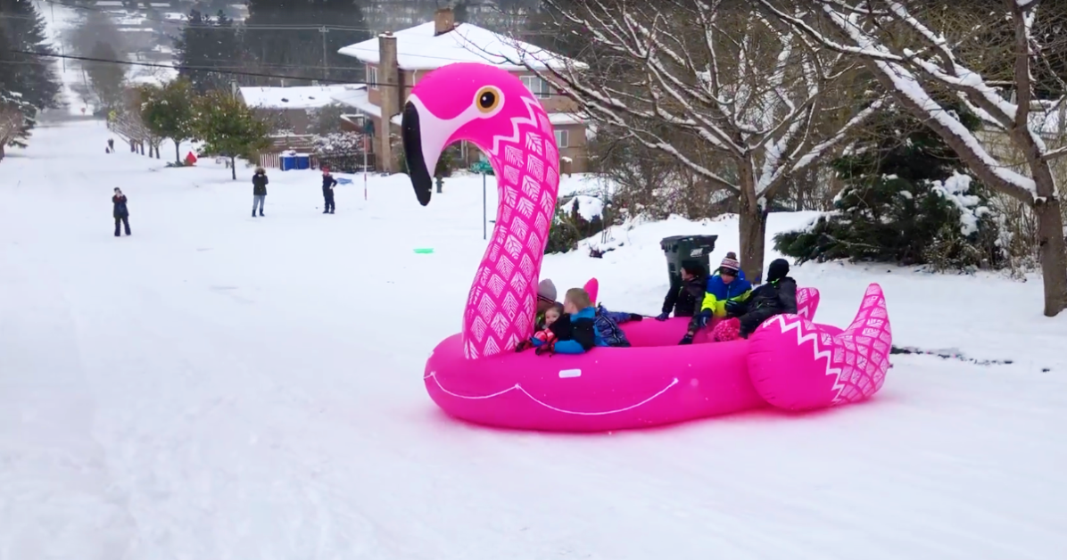 Sledding on Float